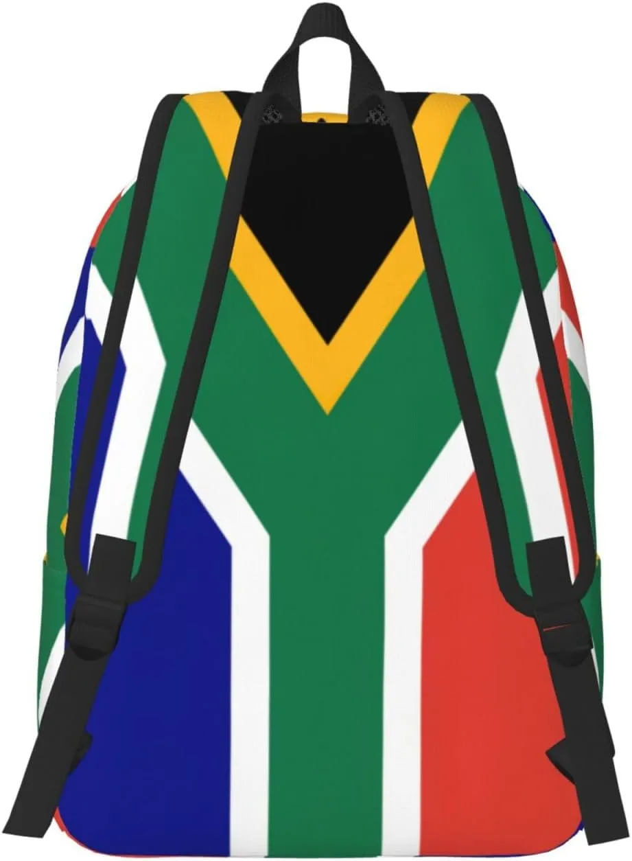South African flag print Laptop Backpack for Women Men,Bookbag Casual Daypackfor College Work for Travel Computer
