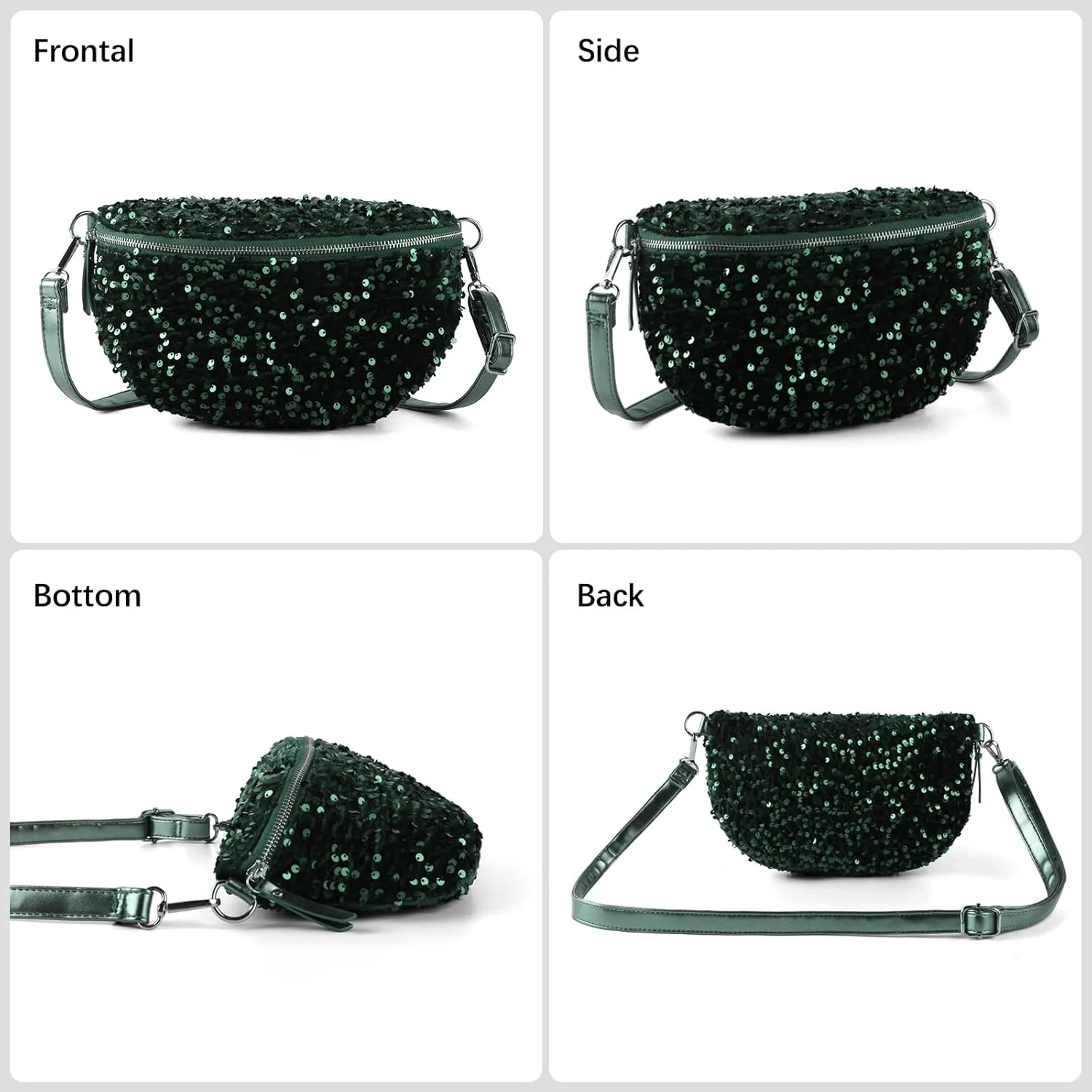 Sparkly Sequin Fanny Packs Glitter Waist Packs with Adjustable Strap for Women Girls Unisex