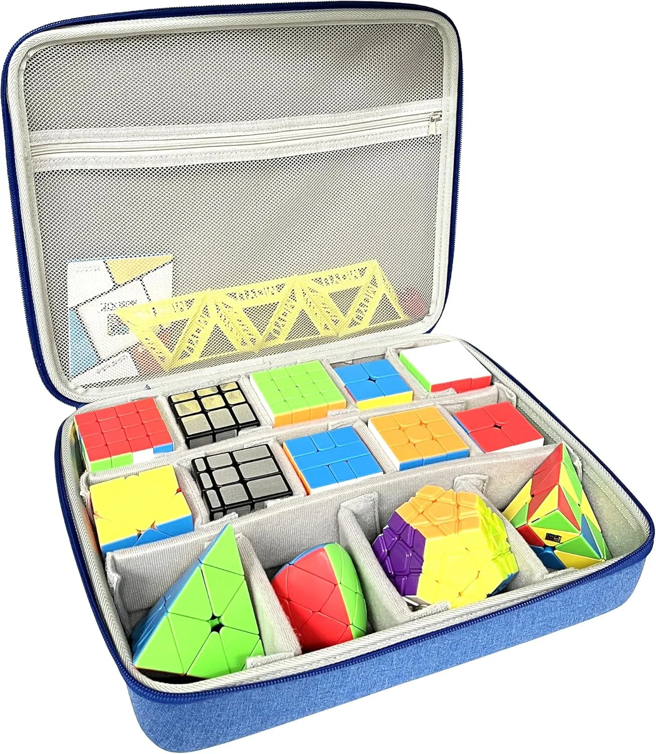 Speed Cube Hard EVA Case Bag Compatible with Shashibo/for Rubik’s/for Jurnwey/for Roxenda Brain Teaser Fidget Toy. Storage Travel Holder for Cube Puzzle Travel Game (Case Only) (Blue)