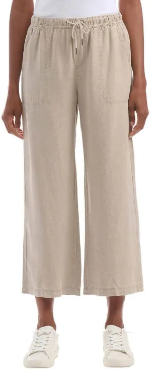 Splendid Women's Linen Blend Cropped Wide Leg Drawstring Pant
