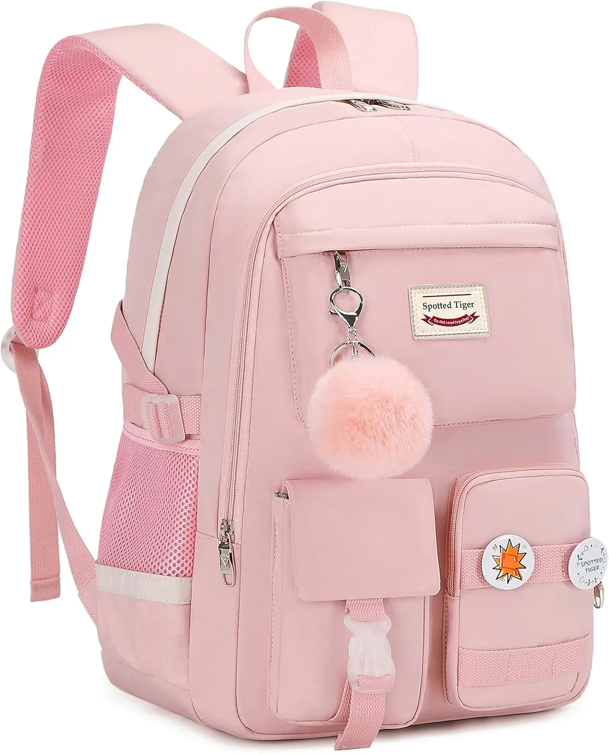 Spotted Tiger School Backpack for Girls Backpack with Lunch Box Anime Bookbag School Bag Kawaii Backpack Set for Teen Girls