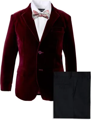 Spring Notion Big Boys' Velvet Blazer Set