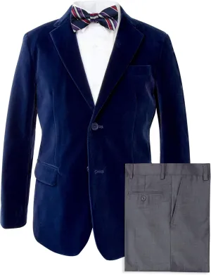 Spring Notion Big Boys' Velvet Blazer Set