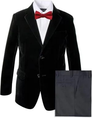 Spring Notion Big Boys' Velvet Blazer Set