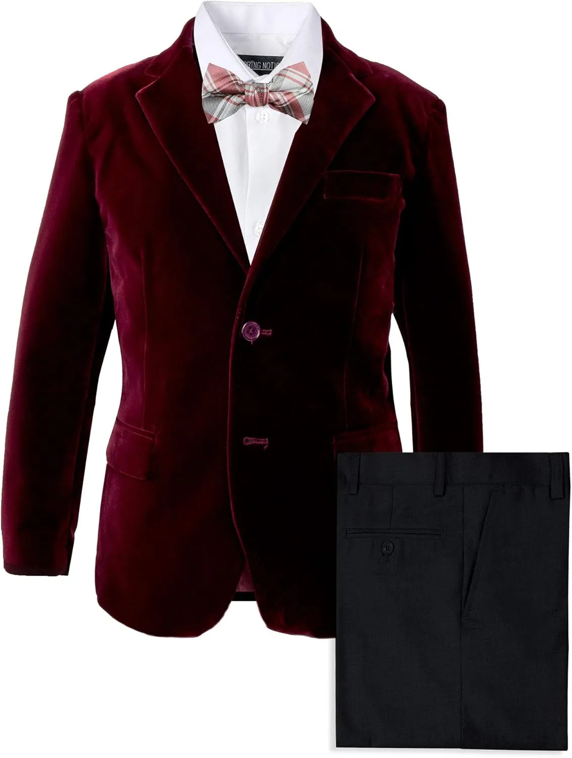 Spring Notion Big Boys' Velvet Blazer Set