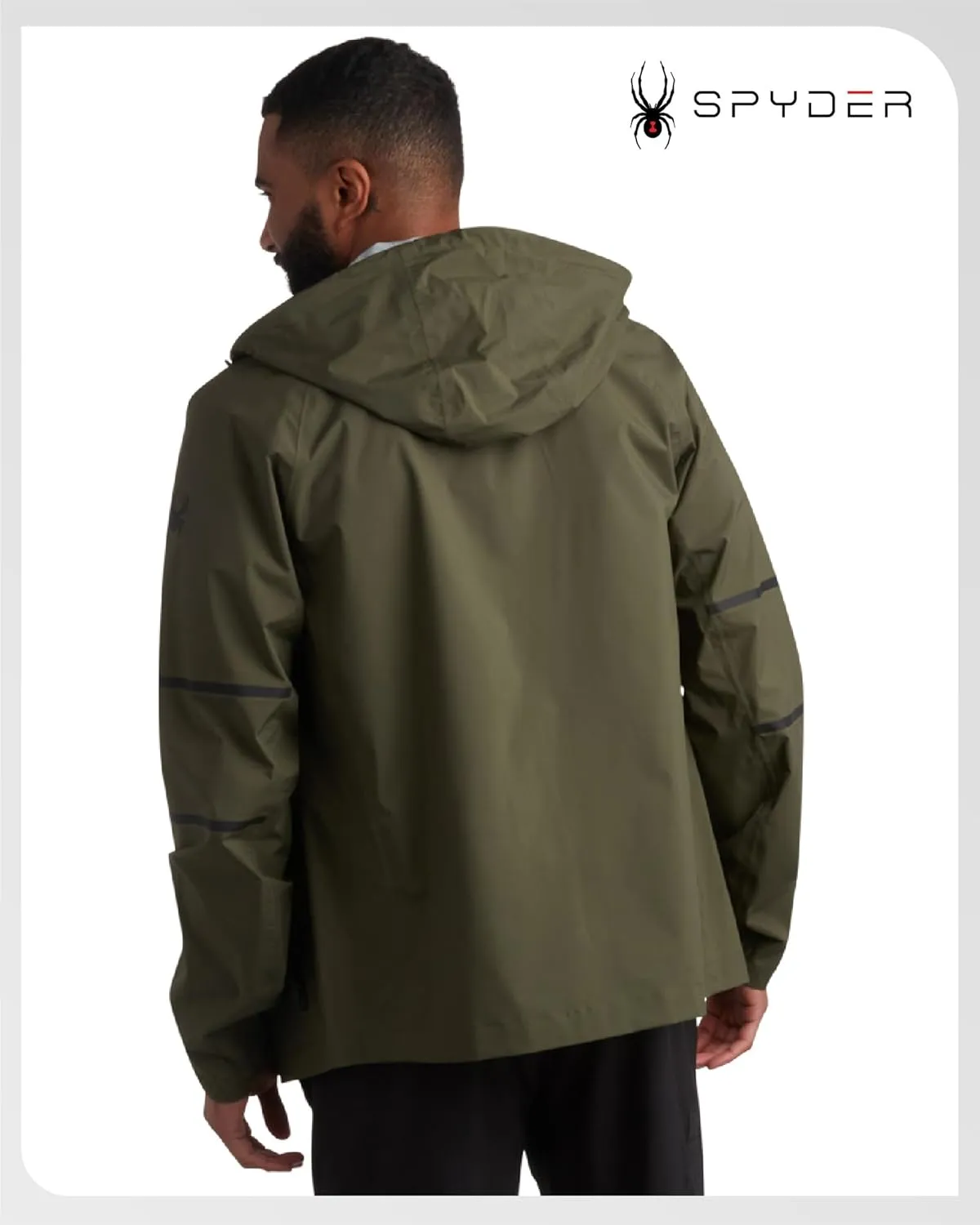 Spyder Mens Rain Jacket - Waterproof Lightweight Hooded Windbreaker, Outerwear Jacket for Golf, Hiking and Outdoor (S-XL)
