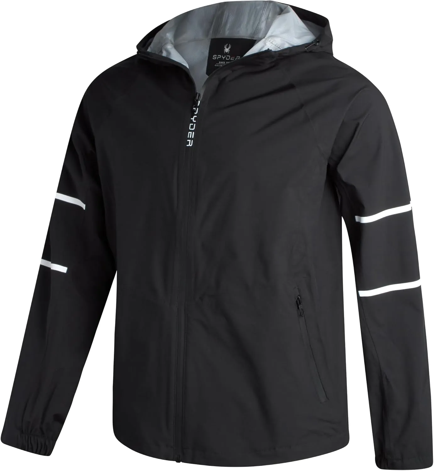 Spyder Mens Rain Jacket - Waterproof Lightweight Hooded Windbreaker, Outerwear Jacket for Golf, Hiking and Outdoor (S-XL)