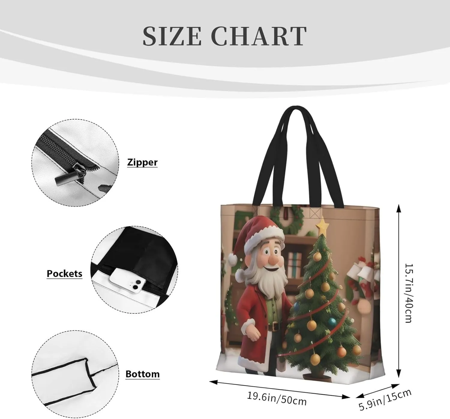 SSIMOO Lovely Cartoon Cats Stylish Zipper Shopping Bags,Shoulder Bag,The Perfect Blend Of Style And Convenience