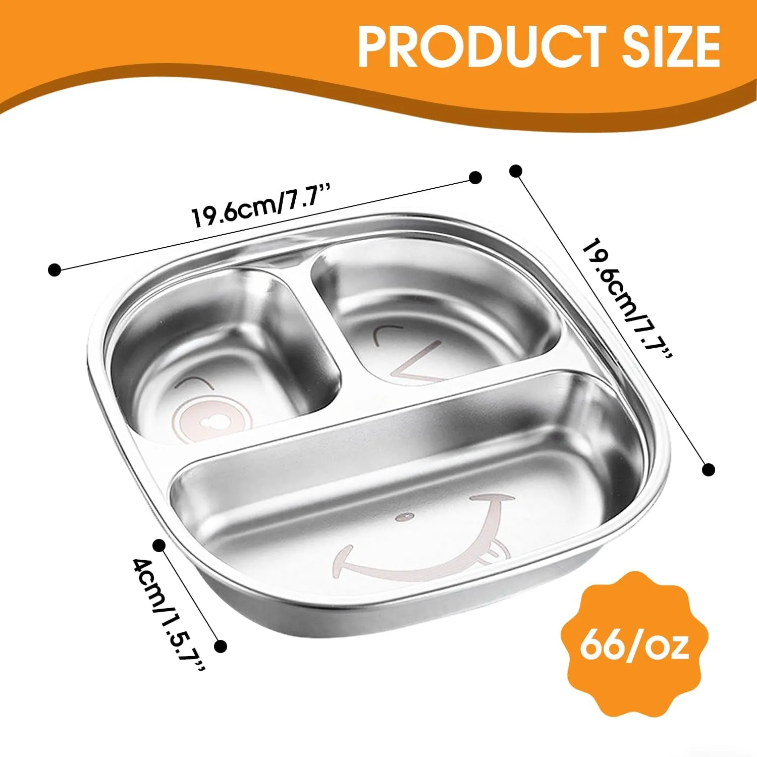 Stainless Steel Kids Plate with Lid | 3-Pack Durable Toddler Dish | BPA-Free, Non-Toxic & Dishwasher-Safe | Splash-Proof Design for Home, Travel & Daycare
