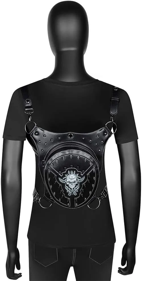 Steampunk Waist Bag Fanny Pack Fashion Gothic Leather Shoulder Crossbody Messenger Bags Thigh Leg Hip Holster Purse(WP-BG064)