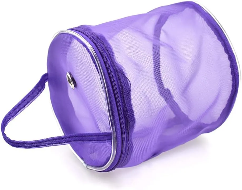 Storage Tote 2pcs Supplies for Round Crochet Knitting Small Hooks Yarn Accessories Mesh Spurple Purple Zipper Organizer Needles Basket Storage Case Wool Empty Storing Tote Travel Tote Bag