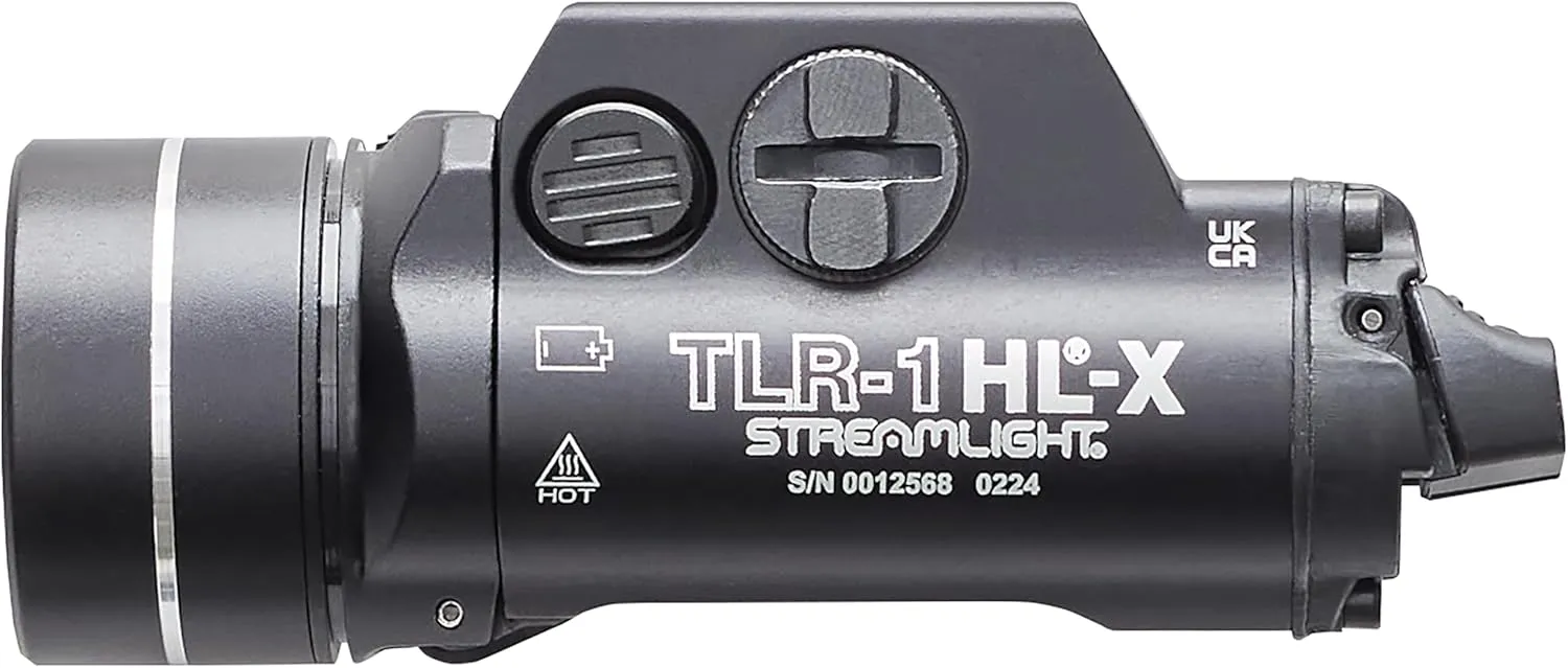 Streamlight 69501 TLR-1 HL-X USB 1500-Lumen Rechargeable Rail-Mounted Weapon Light, Includes Rail Locating Keys for Glock-Style, Picatinny, Beretta 90two, S&W 99, S&W tsw, and Sig Sauer P320, Black
