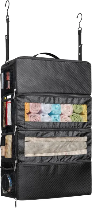 Suitcase Organizer, Travel Luggage Organizer Hanging Shelves Packing Cube Closet/Collapsible Portable Travel Organizer for Carry-on