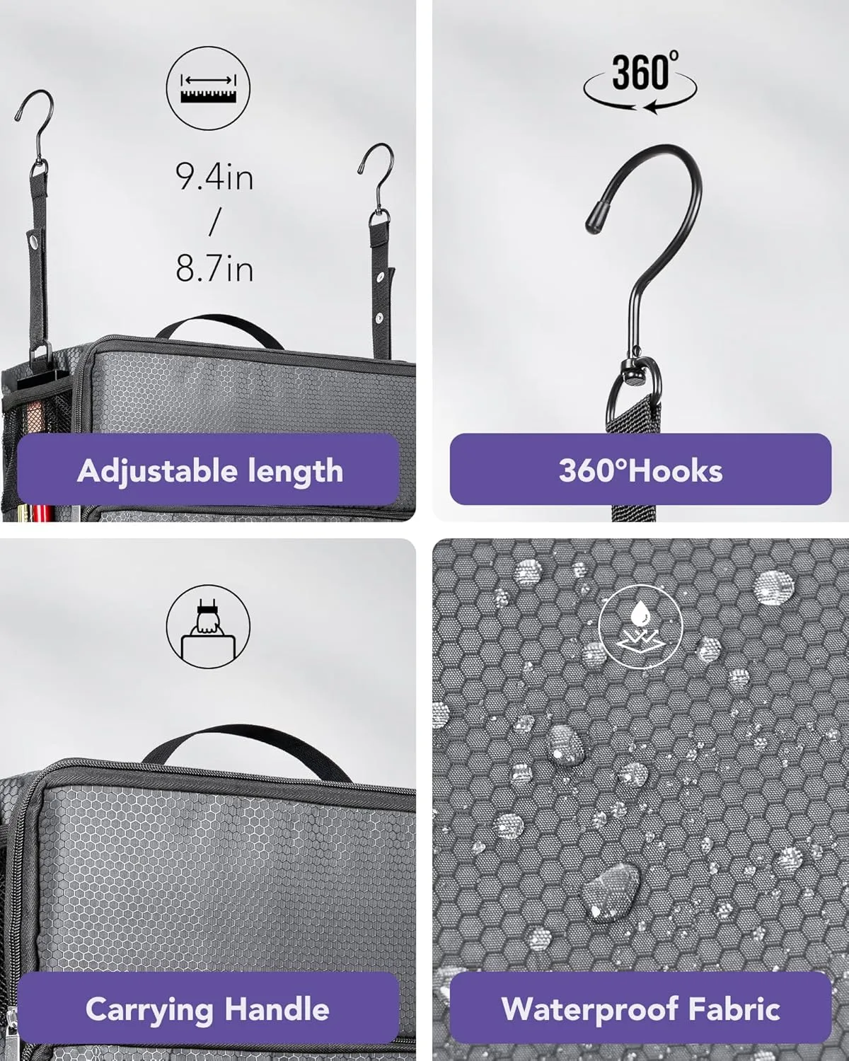 Suitcase Organizer, Travel Luggage Organizer Hanging Shelves Packing Cube Closet/Collapsible Portable Travel Organizer for Carry-on
