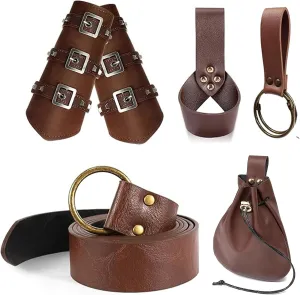 SUMGOGO Renaissance Belt Pouch Viking Bracers Hook Halloween Set Medieval Ren Faire Festival Costume Accessory Cosplay Bag