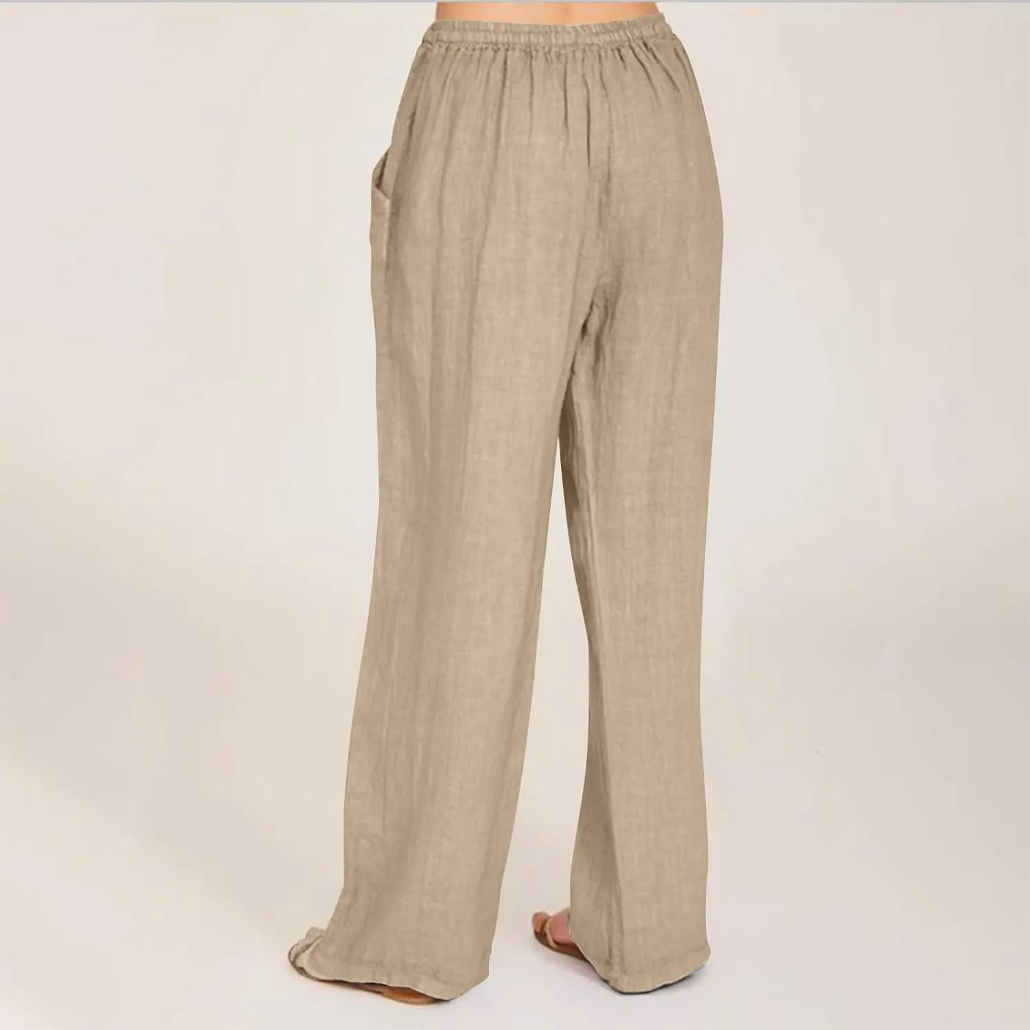 Summer Causal Pants for Women Trendy 2025 High Waisted Drawstring Lounge Trousers Flowy Boho Beach Pant Outfits
