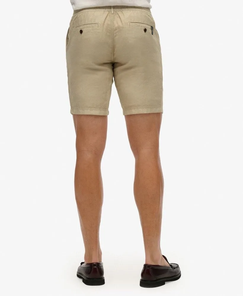 Superdry Men's Merchant Linen Shorts, Abbey Stone