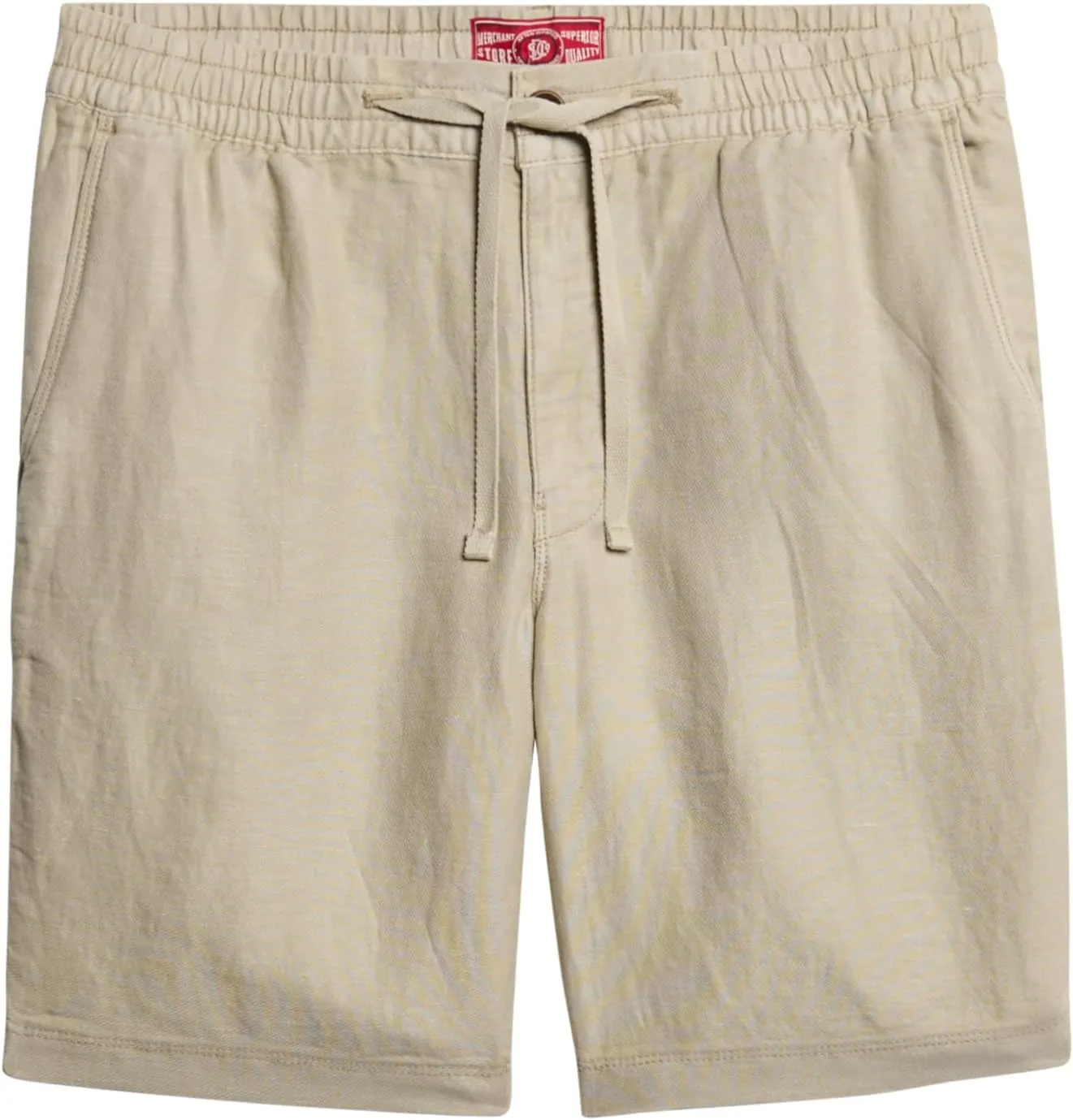 Superdry Men's Merchant Linen Shorts, Abbey Stone