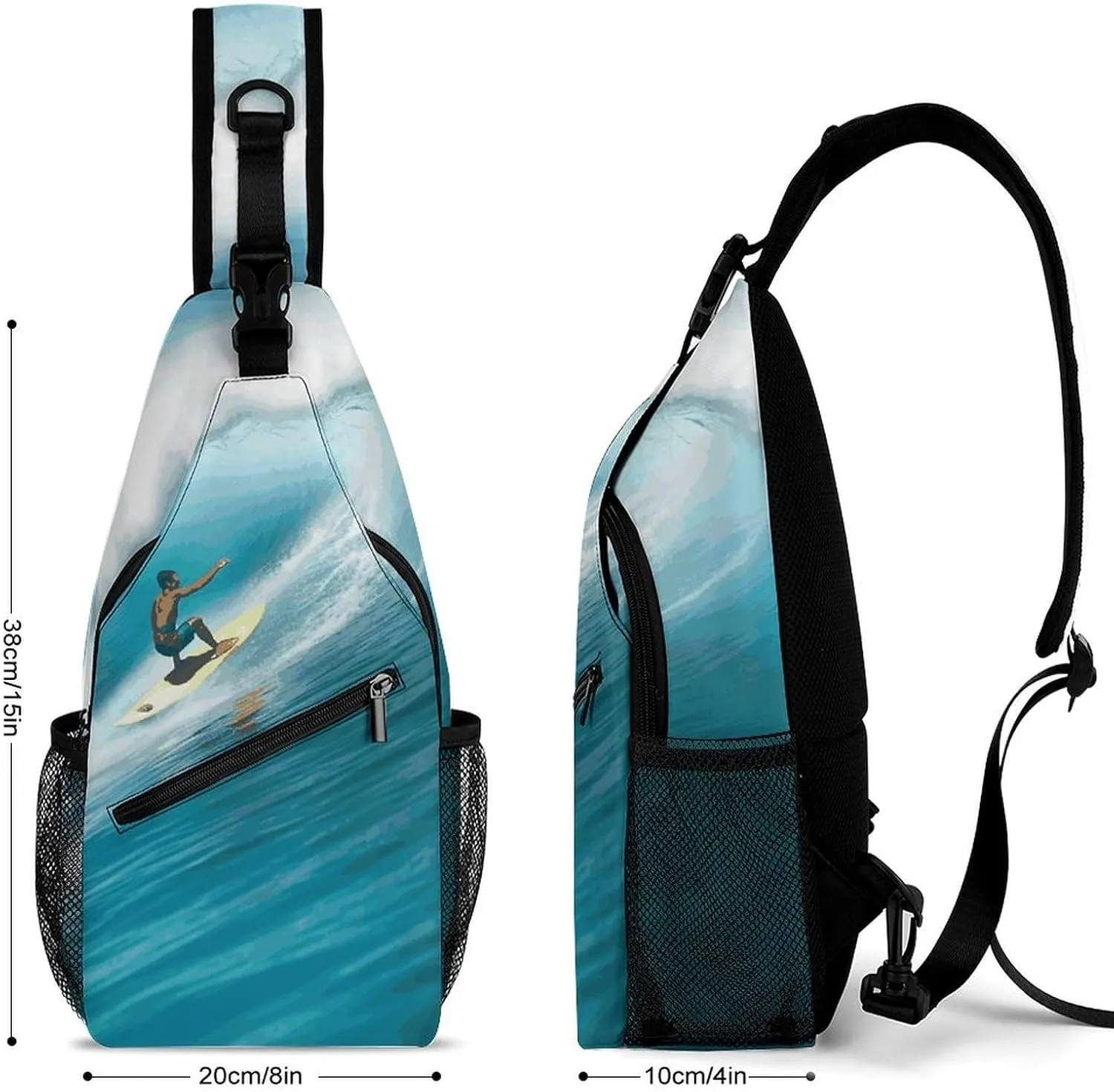Surfing Sling Bag Crossbody Bags Cross Body Bag Fanny Packs Chest Bags Sling Purses for Travel