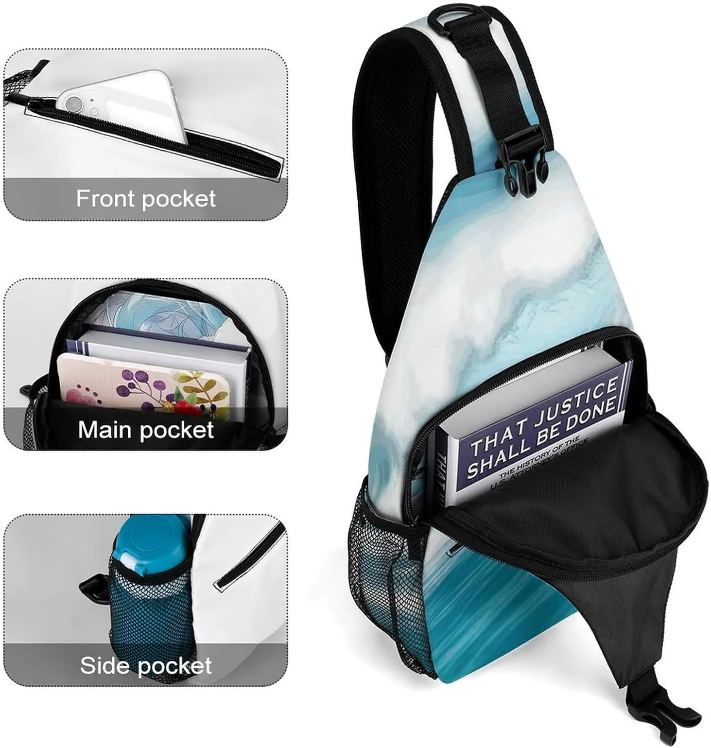 Surfing Sling Bag Crossbody Bags Cross Body Bag Fanny Packs Chest Bags Sling Purses for Travel