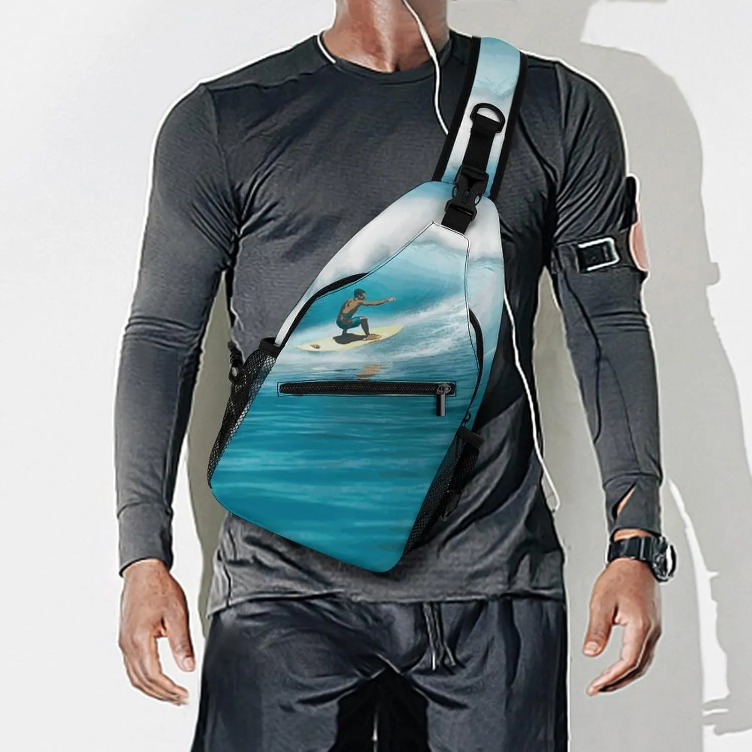Surfing Sling Bag Crossbody Bags Cross Body Bag Fanny Packs Chest Bags Sling Purses for Travel