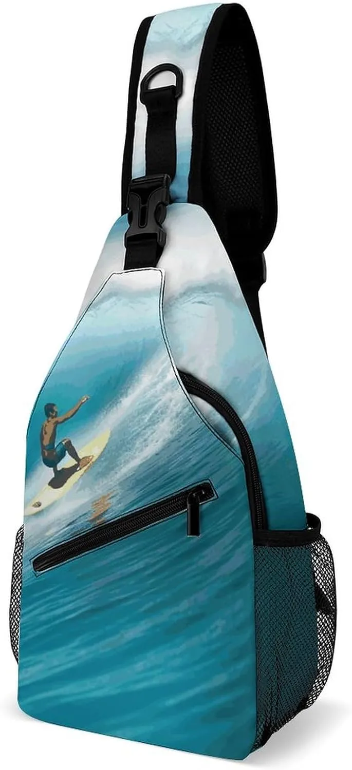 Surfing Sling Bag Crossbody Bags Cross Body Bag Fanny Packs Chest Bags Sling Purses for Travel