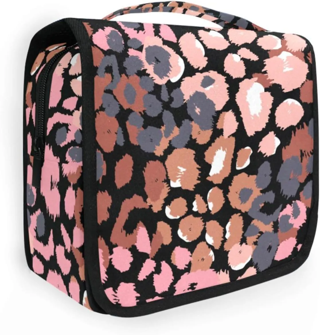 susiyo Hanging Travel Toiletry Bag Chaotic Leopard Cosmetic Makeup Bag Portable Cosmetic Pouch Waterproof Shower Bag Travel Organizer Case for Women Girls