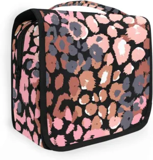 susiyo Hanging Travel Toiletry Bag Chaotic Leopard Cosmetic Makeup Bag Portable Cosmetic Pouch Waterproof Shower Bag Travel Organizer Case for Women Girls