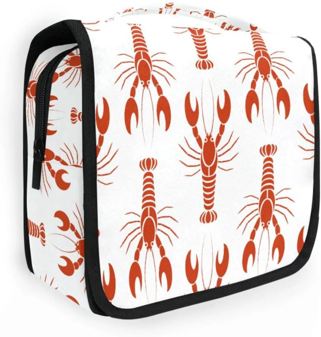 susiyo Hanging Travel Toiletry Bag Crayfishes Lobsters Cosmetic Makeup Bag Portable Cosmetic Pouch Waterproof Shower Bag Travel Organizer Case for Women Girls