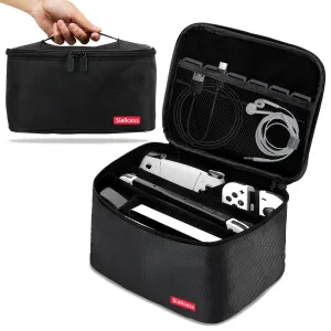 Switch Case for Switch/Lite/OLED, Portable Soft Shell Waterproof Protective Storage Travel Carrying Case Messenger Bag Oxford for NS SD Console Dock JoyCons Accessories (Atmospheric pure black)