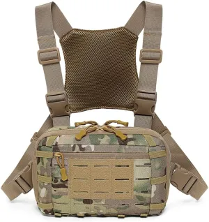 Tactical Chest Pack EDC Chest Bag Utility Molle Chest Rig Pouch with CCW Compartment Adjustable Strap Admin Pouch