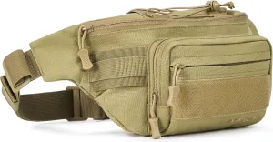 Tactical Fanny Pack Military Army Molle Edc Hip Waist Bag for Men Women 3.5L (Tan)