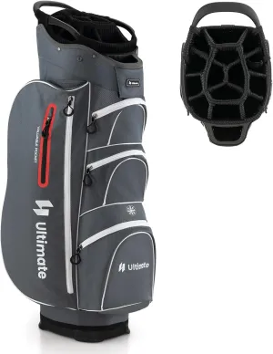 Tangkula Golf Cart Bag with 15 Way Top Dividers, Lightweight Golf Clubs Bag with Individual Putter Well & 7 Pockets, Cooler Bag, Shoulder Strap & Rain Hood, Portable Golf Carry Bag for Men & Women