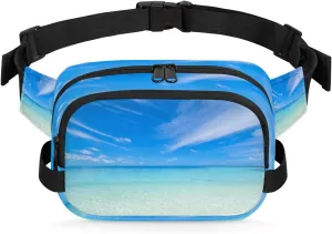 Tavisto Clear Blue Shore Durable Waterproof Fanny Pack with Double Zipper Closure - Organize Your Essentials with Ease - Lightweight and Comfortable for Men and Women