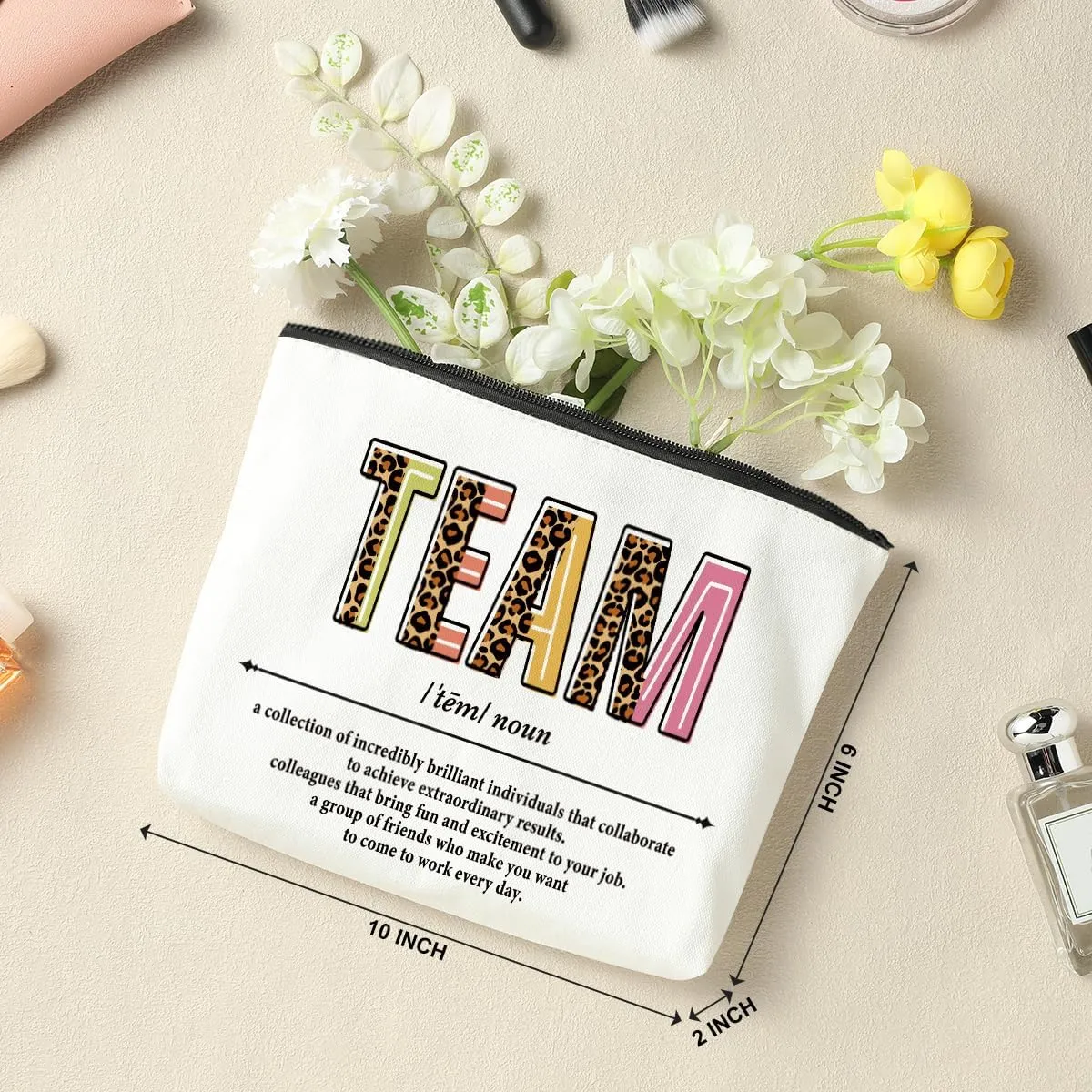 Team Definition Noun Boss Gifts Makeup Bag Cosmetic Bag Boss Appreciation Gifts for Women Employees Friend Coworker Lady Supervisor Weekend Bag Coin Purse Retirement Christmas Birthday