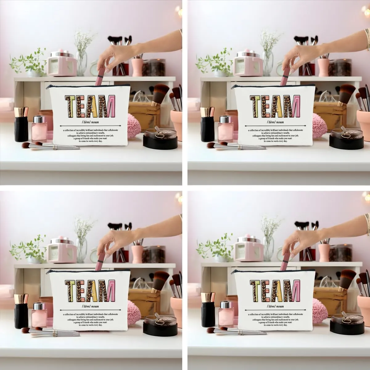 Team Definition Noun Boss Gifts Makeup Bag Cosmetic Bag Boss Appreciation Gifts for Women Employees Friend Coworker Lady Supervisor Weekend Bag Coin Purse Retirement Christmas Birthday
