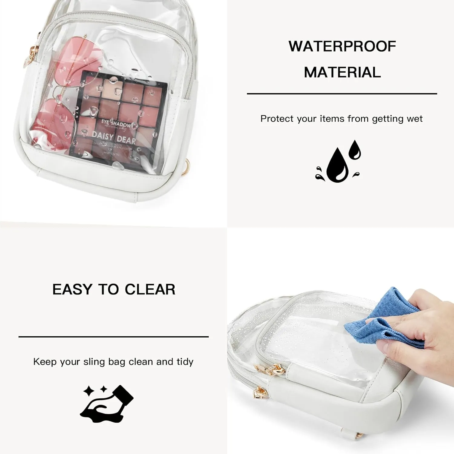Telena Clear Bag for Stadium Events Women's Clear Purses for Women Stadium Crossbody Bag