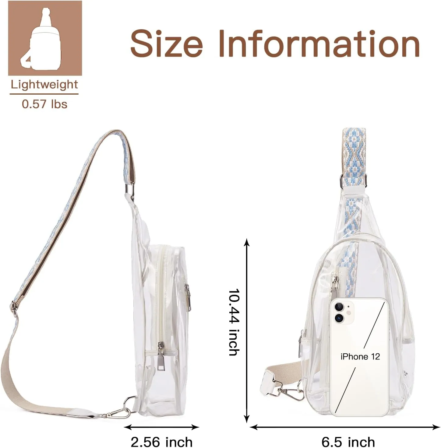 Telena Clear Bag for Stadium Events Women's Clear Purses for Women Stadium Crossbody Bag
