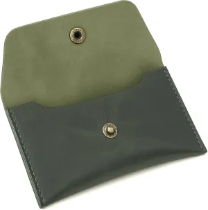 The Antiq Leather Currency Pouch Dollar Bills Organiser Handmade Travel Wallet Utility Money Pouch Cash Currency Envelope- Forest Green