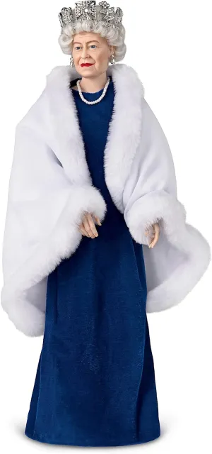 The Ashton-Drake Galleries Queen Elizabeth II Portrait Doll Featuring Luxurious Costuming and A Faux Diamond-Accented Crown