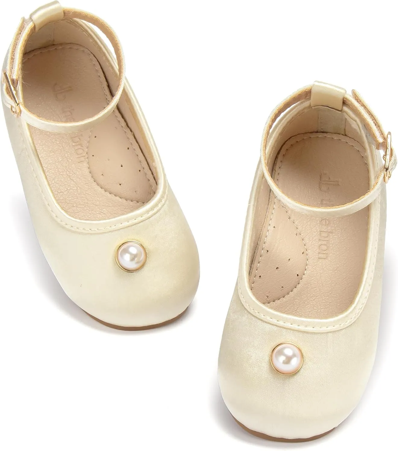 THEE BRON Little Girls Princess Shoes 3-12 Years Ballet Flats Soft Non-Slip Dress Shoes for Wide Feet