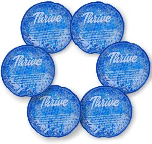 Thrive Hot & Cold Gel Ice Packs (6-Count) - FSA HSA Approved - Reusable Compress for Injuries, Tired Eyes, Sinus Relief - Round with Cloth Backing