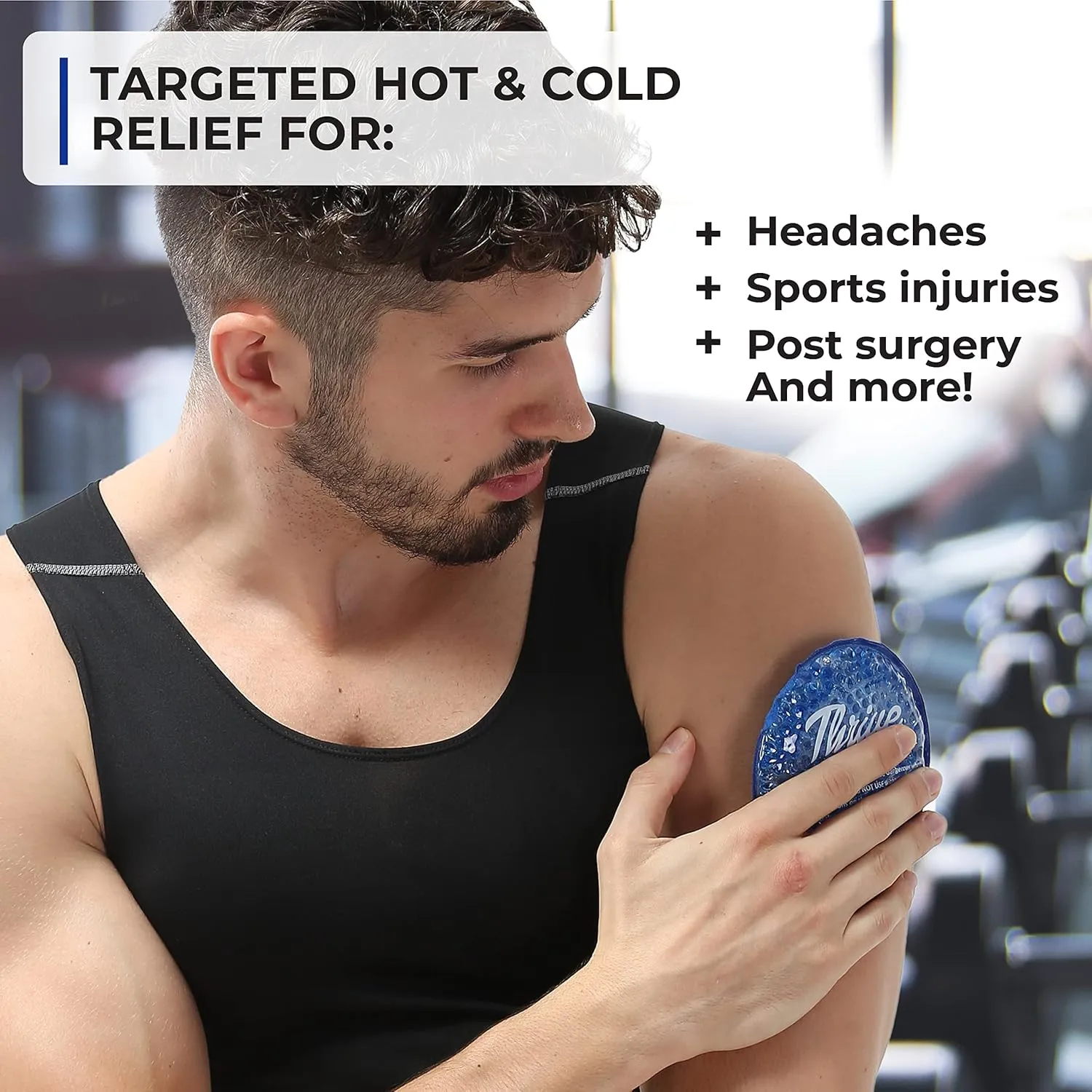 Thrive Hot & Cold Gel Ice Packs (6-Count) - FSA HSA Approved - Reusable Compress for Injuries, Tired Eyes, Sinus Relief - Round with Cloth Backing
