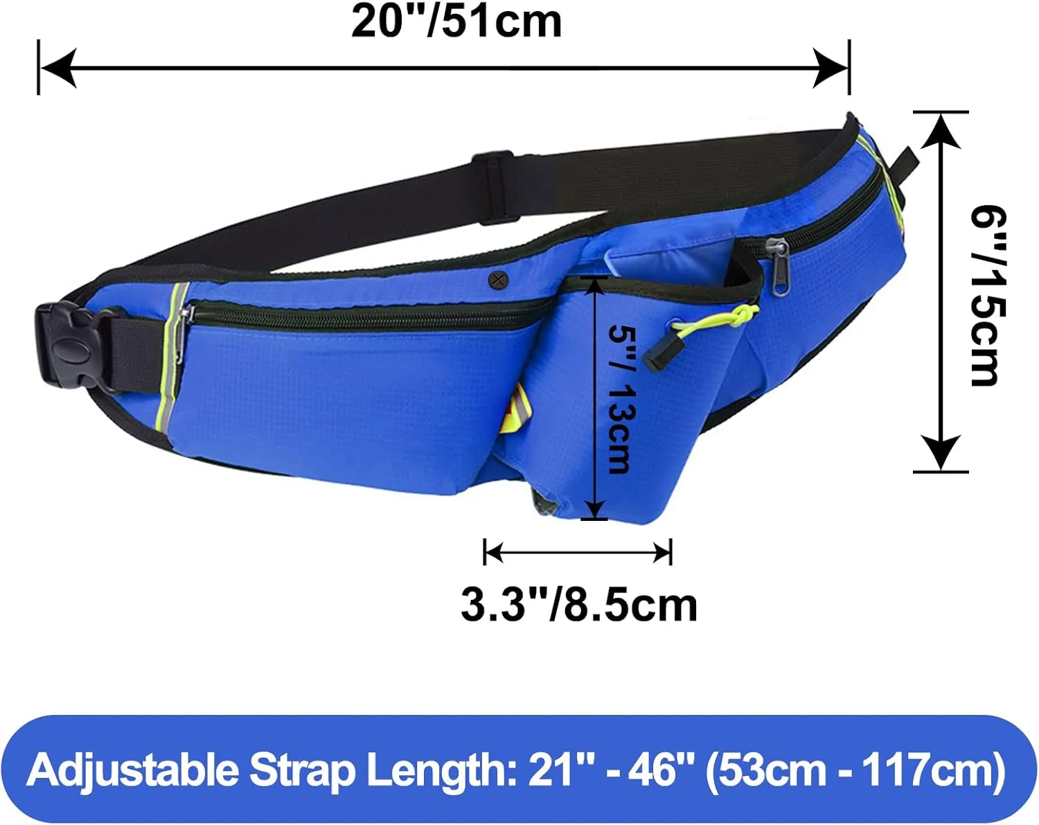 TOPTIE Custom Printed Purple Waist Bags with Water Bottle Holder, Unisex Fanny Pack for Running, Climbing, Travel (Add Your Logo)