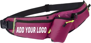 TOPTIE Custom Printed Purple Waist Bags with Water Bottle Holder, Unisex Fanny Pack for Running, Climbing, Travel (Add Your Logo)