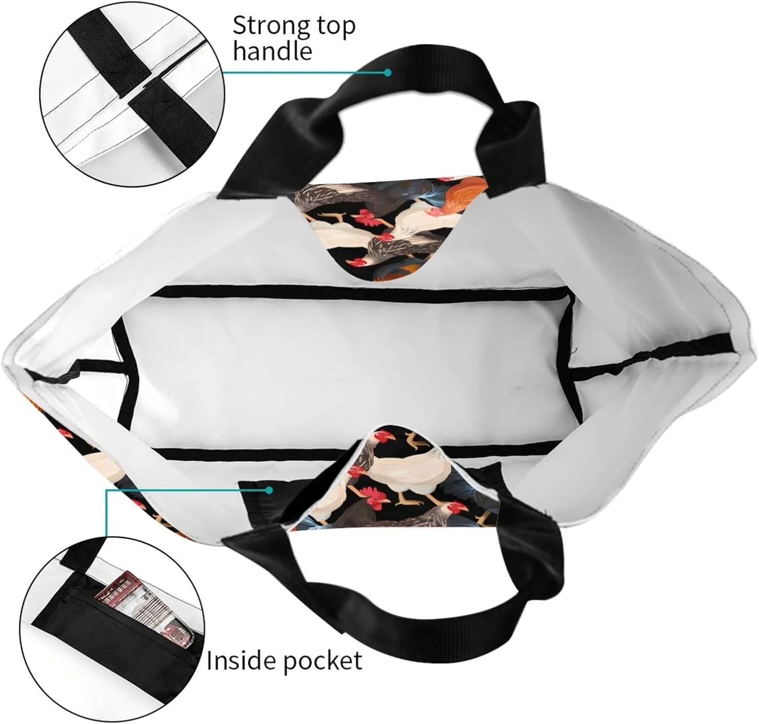 Tote Bag For Womens, Large Casual Shoulder Sling Bags Reusable Grocery Handbag For Travel Shopping Gym