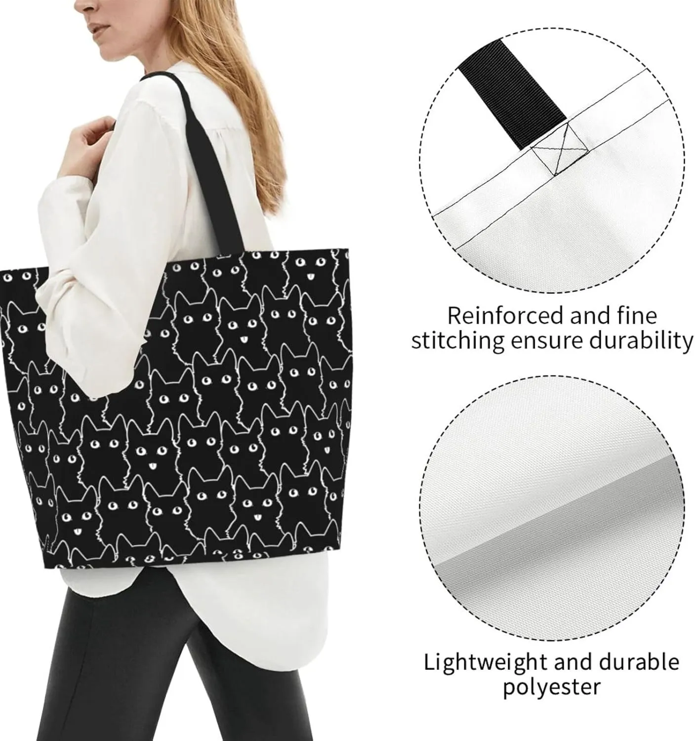 Tote Bag For Womens, Large Casual Shoulder Sling Bags Reusable Grocery Handbag For Travel Shopping Gym