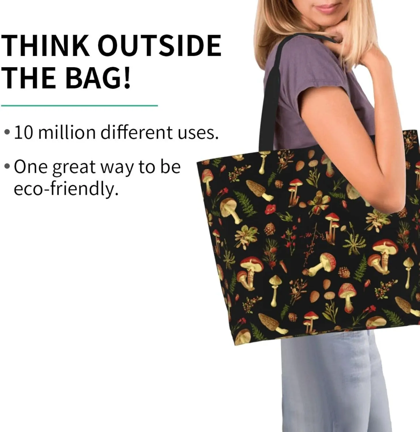 Tote Bag For Womens, Large Casual Shoulder Sling Bags Reusable Grocery Handbag For Travel Shopping Gym