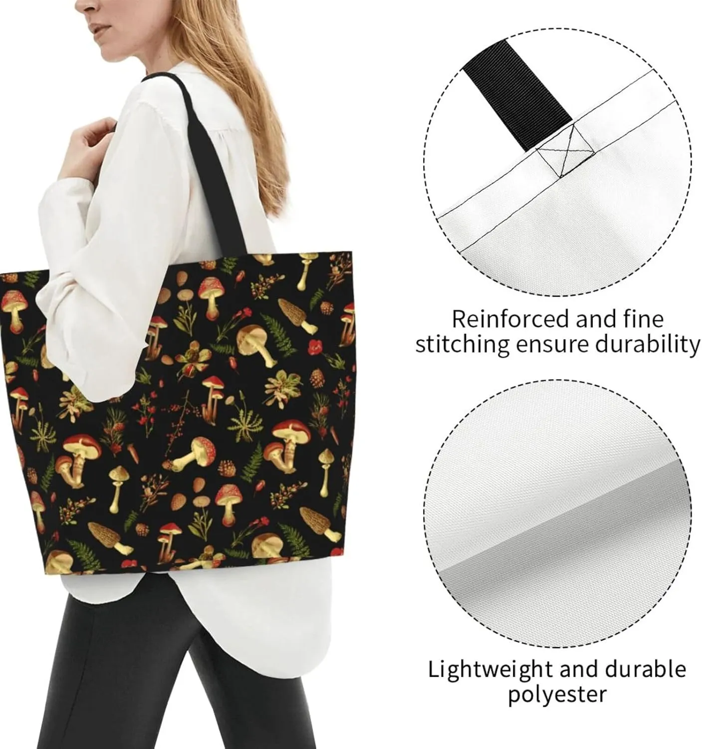 Tote Bag For Womens, Large Casual Shoulder Sling Bags Reusable Grocery Handbag For Travel Shopping Gym