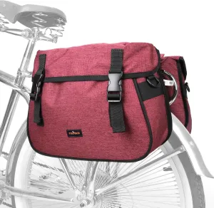 TOURBON Nylon Double Pannier Shoulder Bags Bicycle Rear Rack Trunk Motorcycle Tail Seat Bag (Purple)